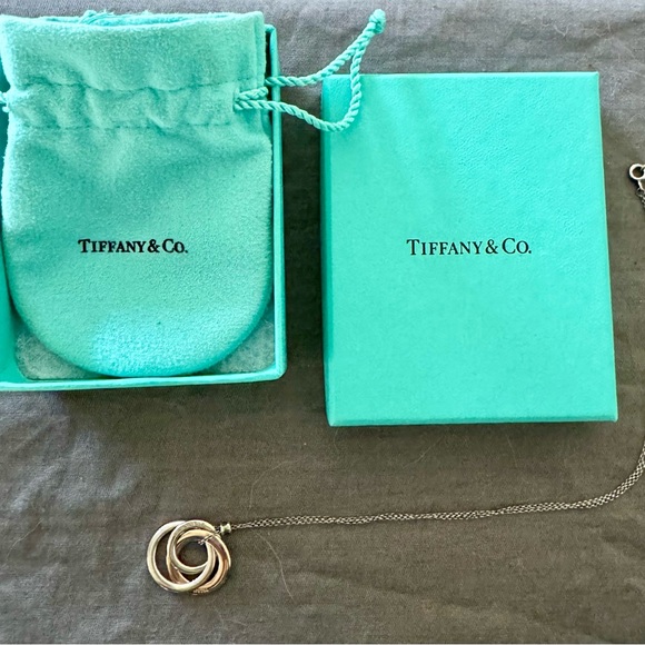 Tiffany Silver and Rubedo Interlocking Circles Necklace - Picture 2 of 4